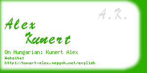 alex kunert business card